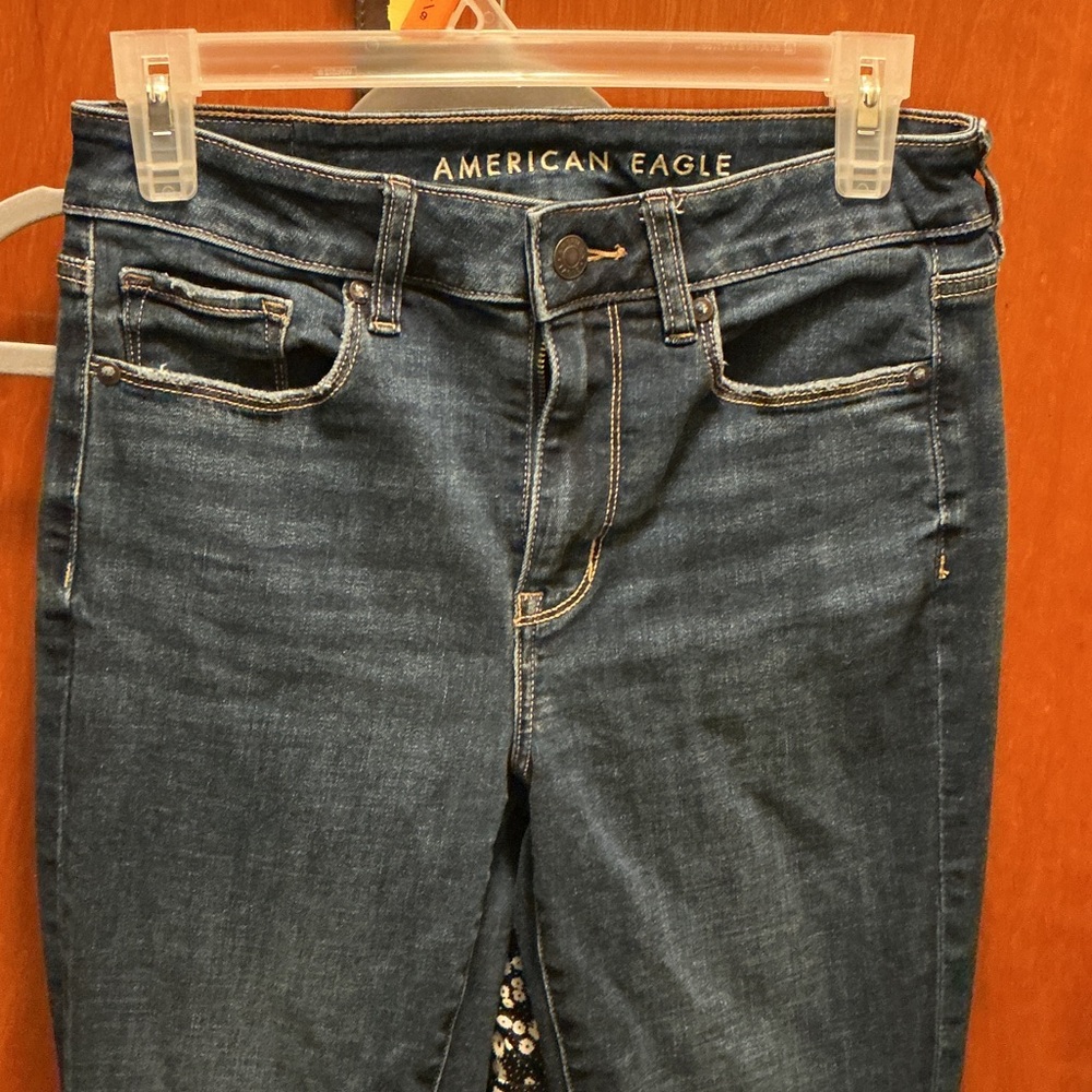 American Eagle Outfitters Women's Dark Blue Skinny Jeans